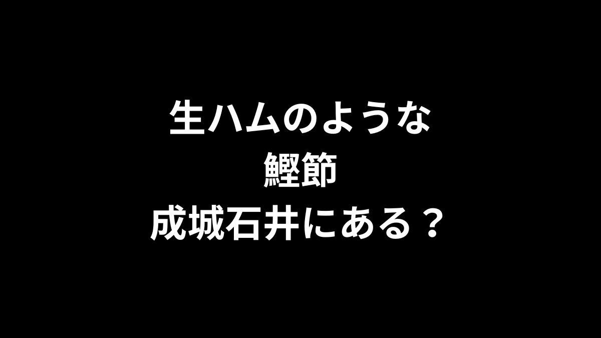 生ハムのような鰹節は成城石井にある？